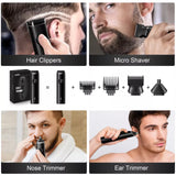 18140 Merge Mens Hair clippers Beard Trimmer Electric Shaver Nose Haircut Grooming Kit Black Only.