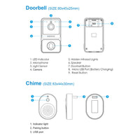 18222 Merge Wireless Wifi Video Doorbell Smart Phone Door Ring Intercom Camera Security Bell.