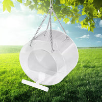 20106 Merge Acrylic Bird Seed Feeder Bird Food Seed holder Container Round Clear Bird Cage Box