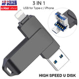 2107 Merge 3 In 1 USB Flash Dive External Storage Memory Stick For Iphone IPad Flash