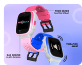 21105 Merge KIDSOCLOCK 4G Kids Smart Watches GPS Tracking Video Voice Call Blue, Pink.