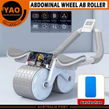 21122 Merge Blue Abdominal Wheel Ab Roller Wheel With Elbow Supports Fitness Auto Rebound	Fitness.