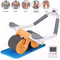 21123 Merge Automatic Orange Rebound Abdominal Wheel Ab Roller with Elbow Support Fitness