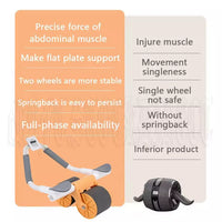 21124 Merge Automatic Blue Rebound Abdominal Wheel Ab Roller with Elbow Support Fitness