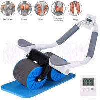 21124 Merge Automatic Blue Rebound Abdominal Wheel Ab Roller with Elbow Support Fitness