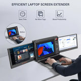 2113 Merge Dual Portable Triple Fold FHD Screen Monitor Extender For Laptop 13"-17"