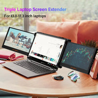 2114 Merge Dual Portable Monitor Triple Fold 1080P IPS Screen Extender For Laptop 13-17.3" Awesome.