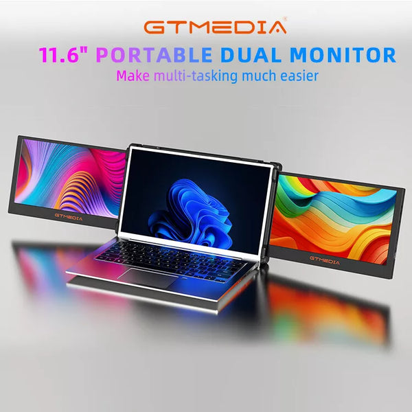 2114 Merge Dual Portable Monitor Triple Fold 1080P IPS Screen Extender For Laptop 13-17.3" Awesome.