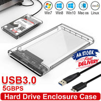 2203 Merge Hard Drive Enclosure 2.5 Inch USB 3.0 SATA Case External Clear Caddy HDD SSD