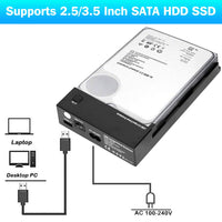 2206 Merge 2.5/3.5 Inch Sata External USB 3.0 Hard Drive Enclosure Caddy Case For HDD Disk