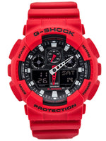 22101 Merge Casio-G-shock analogue/Digital Mens Watch XL Series Red Watches GA100B-4A GA -100B-4ADR 2 Year Warranty