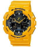 22102 Merge Casio-G-Shock Digital Mens Yellow Watch GA100A-9A-GA-100A 2 Year Warranty On Watches