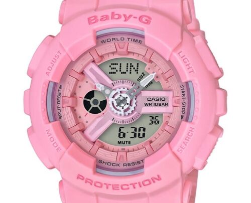 22110 Merge Casio Baby-G Ladies Watch BA-110 Analog Digital BA-4AI Pink 2 Years Warranty Watches
