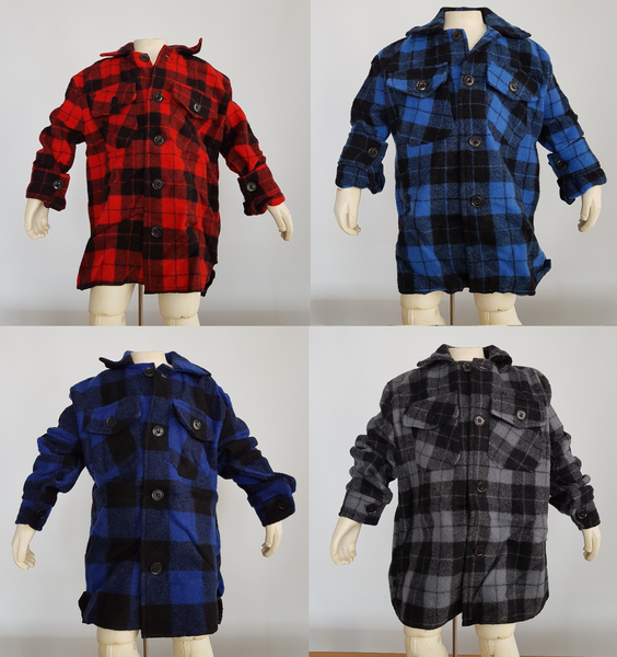23111 Merge Australian Made Childrens Kids Boys Girls Woolen Bush Shirt woolen Winter Jacket Size 4,6,8,10