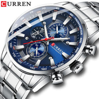 24100 Merge Curren Mens Quartz Business Waterproof Watch Wristwatch Chronograph Watches