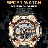 24101 Merge Lige Sports Mens Watch Quartz Waterproof Dual Display Luminous Watches