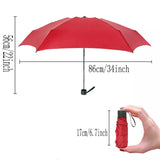 24111 Merge Mini Pocket Rain Umbrella Kids UV Small Waterproof Sun Parasol Black.