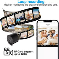 25135 Merge Mini Hidden Camera, 1080P Wireless Wifi Camera, Portable Wireless Remote.