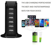 27103 Merge 6 Port Charging USB Desktop Charger Rapid Power Adapter Wall Hub, Blue.
