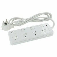 27106 Merge 4 Way Outlet Surge Protector Individual Switches 1 Meter 240V Power Board SAA AU You Awesome.