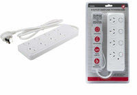 27106 Merge 4 Way Outlet Surge Protector Individual Switches 1 Meter 240V Power Board SAA AU You Awesome.