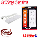 27106 Merge 4 Way Outlet Surge Protector Individual Switches 1 Meter 240V Power Board SAA AU You Awesome.