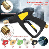 28119 Merge 2300 PSI High Pressure Washer Gun Car Wash Foam Spray Short Wand Lance 5 Nozzle