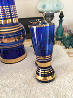 29105 Merge  Vintage Genie Bottle Drink Set Blue With Gold Guild Collectables.