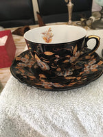 29109 Merge Vintage Yamasen Gold Collection Japan 24KT Gild 2xCup And Saucer Collectables.