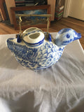 29137 Merge Vintage Blue And White Duck Teapot Collectables