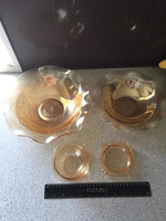 29145 Merge Vintage Fluro Gold Bowls And Ashtray Collectables