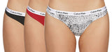 30101 Merge Calvin Klein Womens Carousel Thong/String 3 Pack Red/Charcoal/Cheetah Exciting
