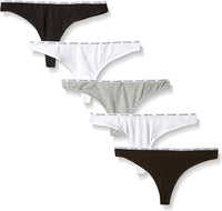 30102 Merge Calvin Klein Size Medium Womens Signature Cotton 5 Pack Thong Underwear-Black/white/Grey Exciting.