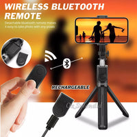 TEQ P60 Blue Tooth Selfie Stick Handheld Tripod With Rechargeable Shutter For Mobile Phone 3130.