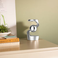 3223 Merge Silver Gravity Defying Kinetic Desk Top Floating Gyroscope Decor Ornament