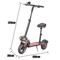 3403 Merge 1000W Electric Scooter 45KM/H Foldable Commuter Adult Off Road E-Bike W/Seat.