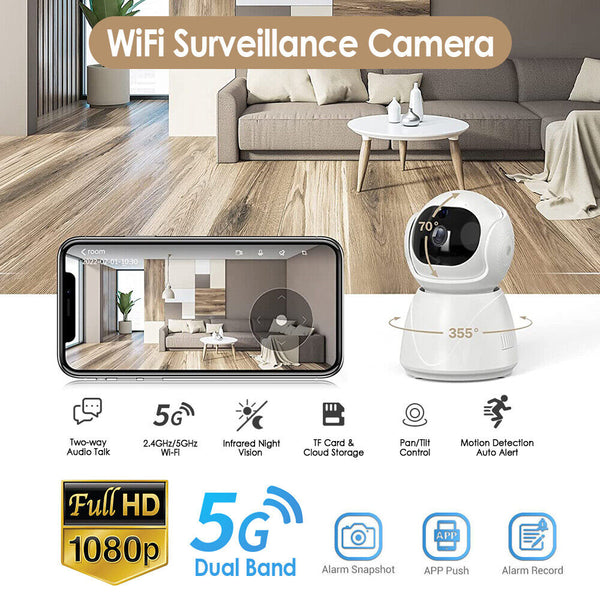 4125 Merge 1080P HD 5G W[Fi Camera Wireless IP Home Security Baby Monitor CCTV Night Vision Awesome.