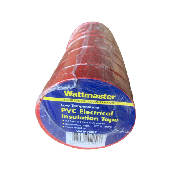 5109 Merge 10 Rolls PVC Electrical Insulation Tape Red Wattmaster.