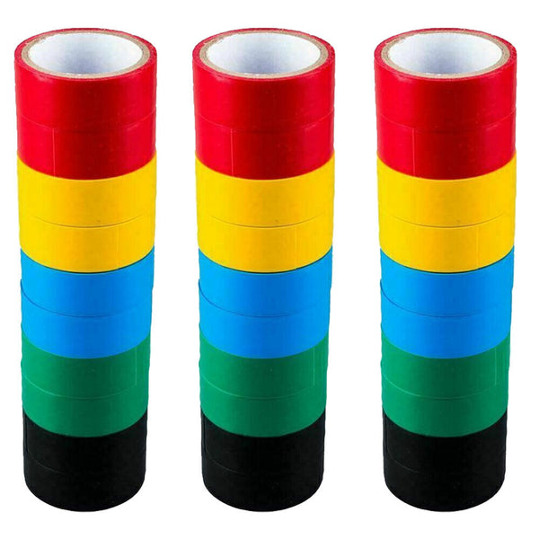 5110 Merge 30Pcs Flexible DIY Home Electrical Insulation PVC Tape Colours 19mm X 3M