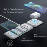 5203 Merge 3 In 1 White Wireless Charger Foldable Magnetic wireless charging Pad Foldable