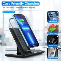 6203 Merge 3 In 1 15W Wireless Charger Dock Qi Fast Charging For iPhone Apple Watch.