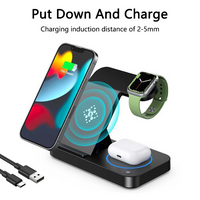 6205 Merge 3 In 1 Fast Wireless Charger Station Dock For Apple Watch iPhone 15 PRO 14 13 XS