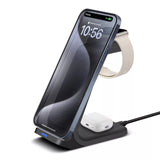 6207 Merge 15W 3In1 Wireless Fast Charger Station Dock For Apple iWatch iPhone 16,15,14