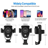 6208 Merge Qi Wireless Car Charging Dock Air Vent Mount Gravity Holder For Mobile Phone