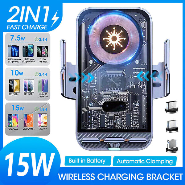 6210 Merge 15W Car Wireless Charger Dock Air Vent Mount Gravity Mobile Holder For Phone.