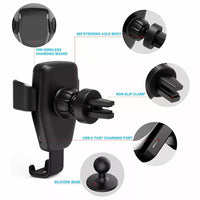 6214 Merge Wireless Car Charger Dock Air Vent Mount Gravity Holder For Mobile Phone 10W