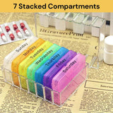 6305 Merge 7 Day Pill box Weekly Medicine storage Tablet container Case Organizer Dispenser