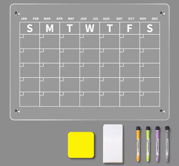 6343 Merge Magnetic Fridge Whiteboard Weekly Monthly Calendar Erase Board With Pens X104