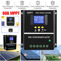 7113 Merge MPPT 60A LCD Diplay Solar Charge Controller 12V/24V/48V Solar Charger New