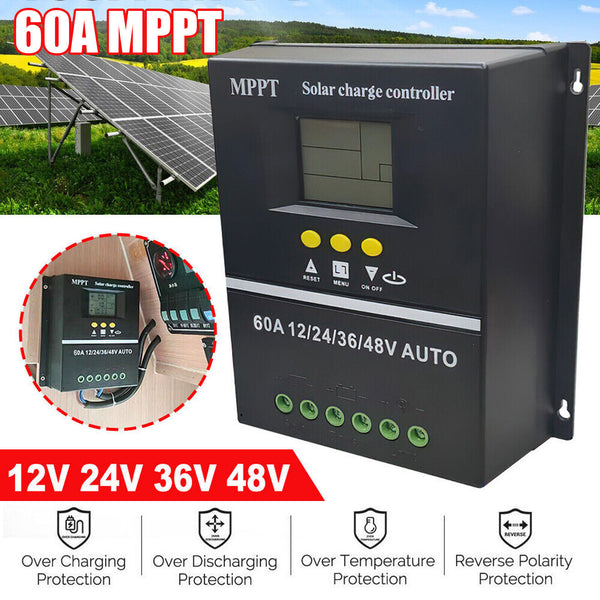 7113 Merge MPPT 60A LCD Diplay Solar Charge Controller 12V/24V/48V Solar Charger New